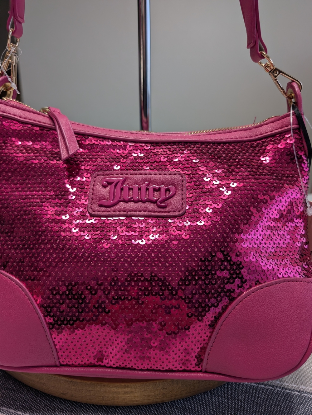 Juicy Couture Pink Sequin Adjustable Crossbody